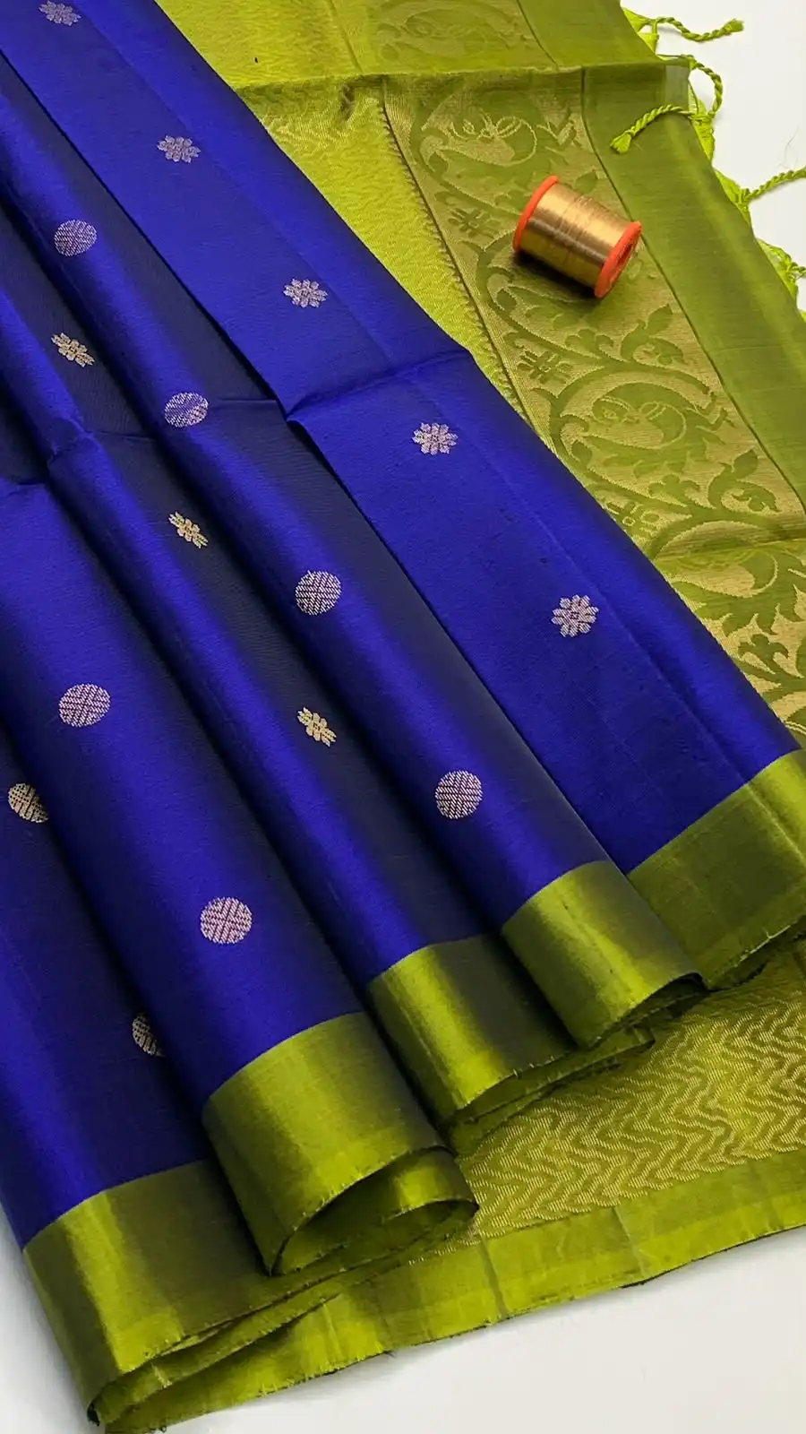 Kanchi Floral Butta Zari Border Soft Silk Saree